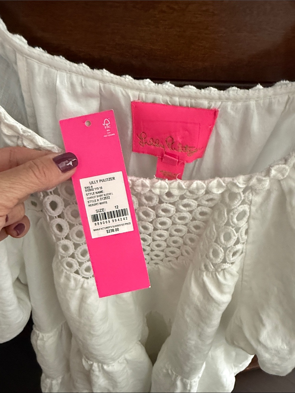 Lilly Pulitzer Charlet Short Sleeve dress in Resort White - Picture 5 of 5